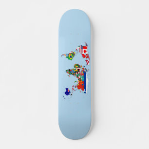 Mapa Mundial de Skateboard de Banderas
