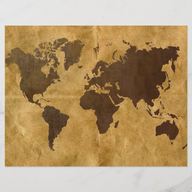 Mapa mundial del café en papel (Frente)