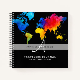 Mapa Mundial en Acuarela Diario de Viajeros Monogr