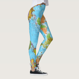 Mapa mundial. Leggings escolares. Pies Día meme