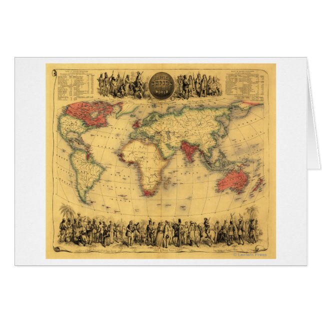 Mapa mundial que muestra el mapa del Imperio Britá (Anverso (Horizontal))