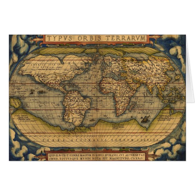 Mapa Mundial Viaje Antiguo Ortelius Europa (Anverso (Horizontal))