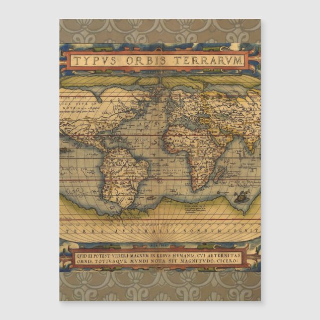Mapa Mundial Viaje Antiguo Ortelius Europa (Anverso)