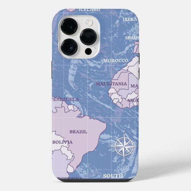 MAPA MUNDIAL VIAJE FUNDA para iPhone 14 PRO MAX (Reverso )
