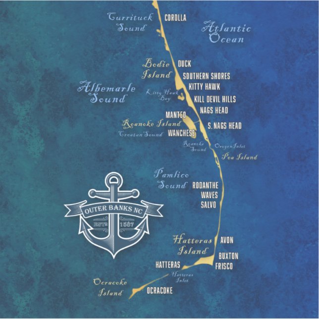 Mapa Náutico de Bancos Exteriores - Pegatina de vi (Anverso)