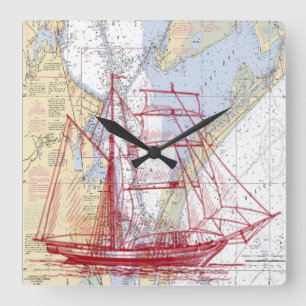 Mapa Náutico Del Reloj De La Bahía De Galveston