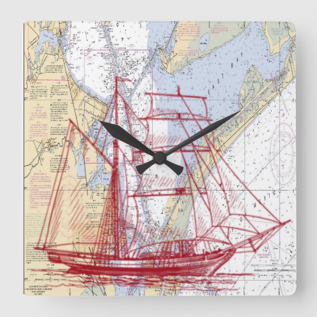 Mapa Náutico Del Reloj De La Bahía De Galveston (Anverso)