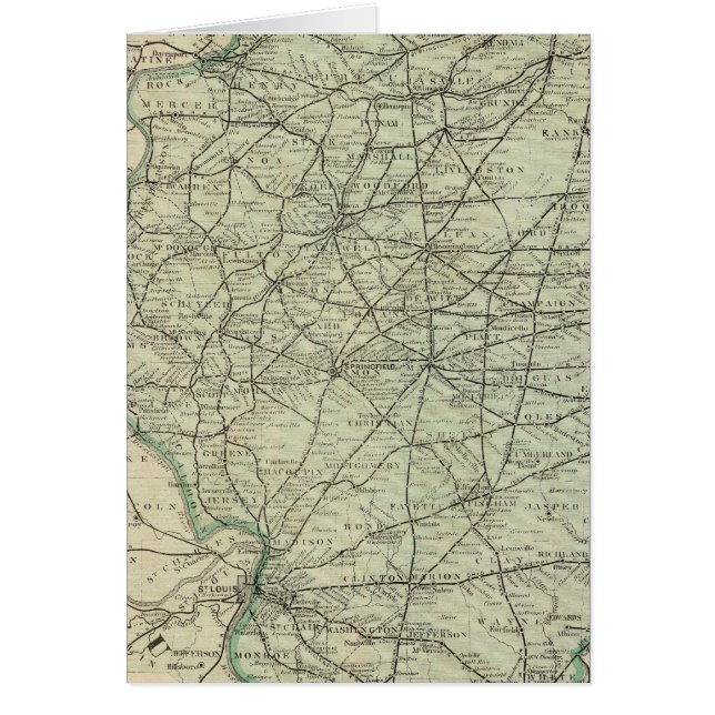 Mapa oficial del ferrocarril de Illinois (Frente)