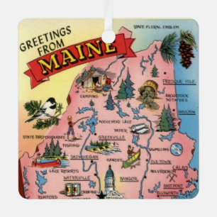 Mapa ornamento del estado de Maine