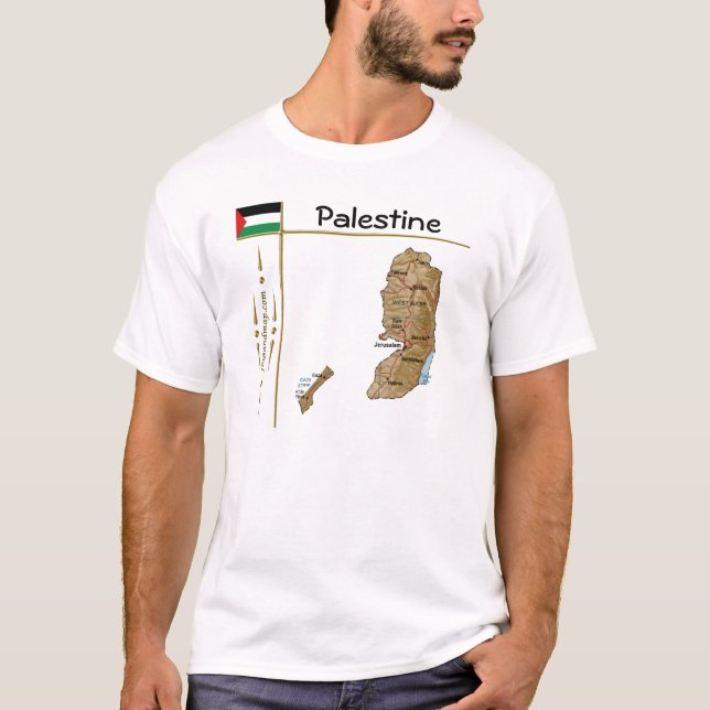 Mapa palestino + bandera + título camiseta (Anverso)