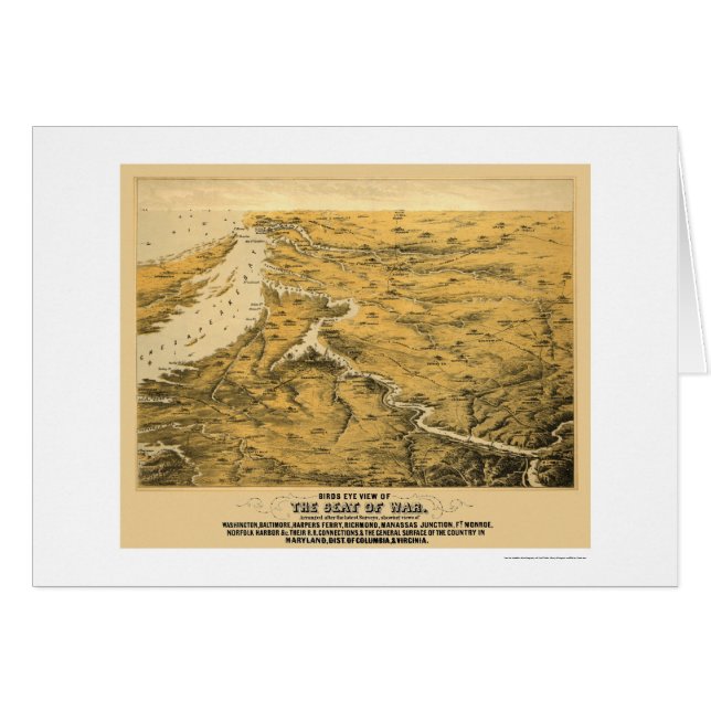 Mapa panorámico 1861 de la guerra civil (Anverso (Horizontal))