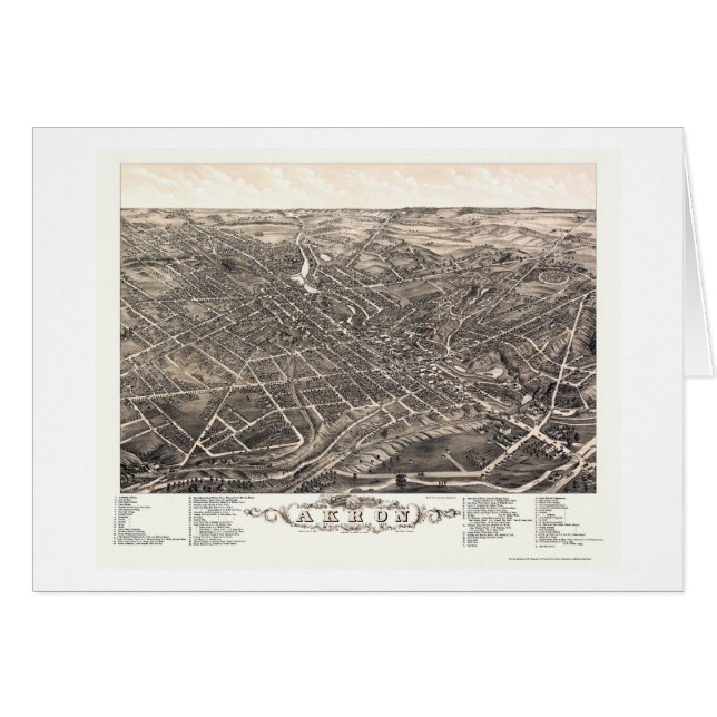 Mapa panorámico de Akron, OH - 1882 (Anverso (Horizontal))