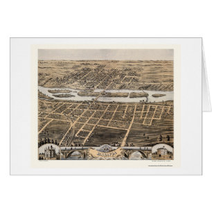 Mapa panorámico de Batavia, IL - 1869