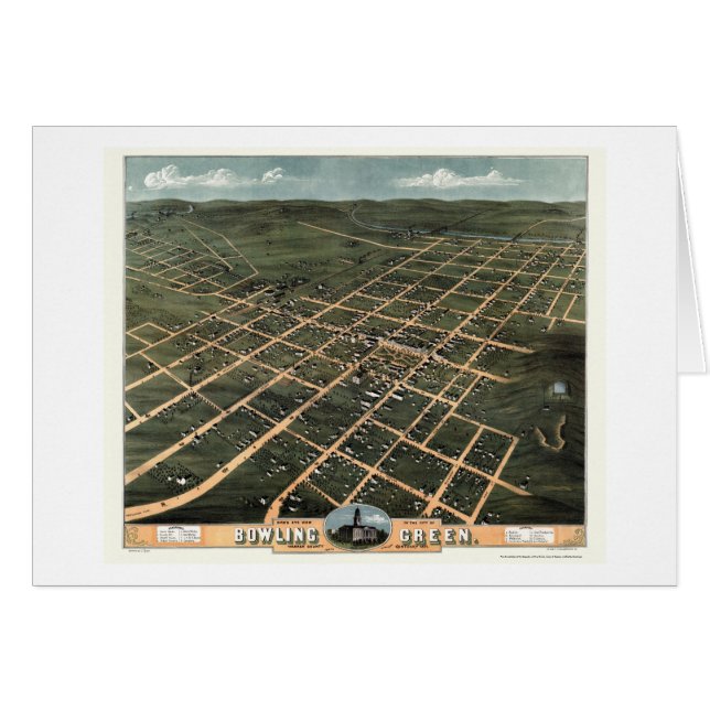Mapa panorámico de Bowling Green, KY - 1871 (Anverso (Horizontal))