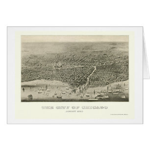 Mapa panorámico de Chicago, IL - 1860