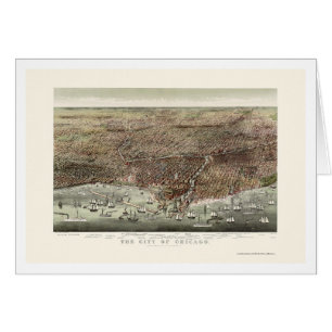 Mapa panorámico de Chicago, IL - 1892b