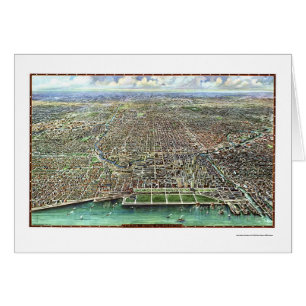 Mapa panorámico de Chicago, IL - 1916