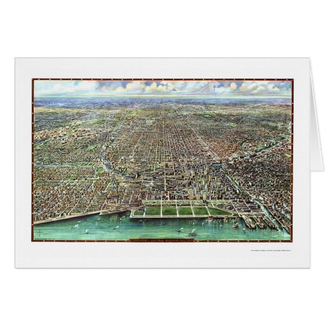 Mapa panorámico de Chicago, IL - 1916 (Anverso (Horizontal))