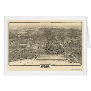 Mapa panorámico de Chicago, IL - 1916