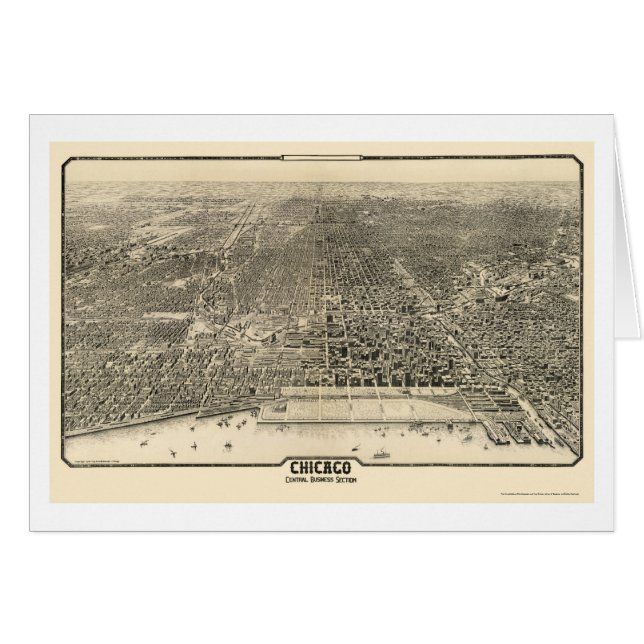 Mapa panorámico de Chicago, IL - 1916 (Anverso (Horizontal))