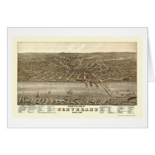 Mapa panorámico de Cleveland, OH - 1877