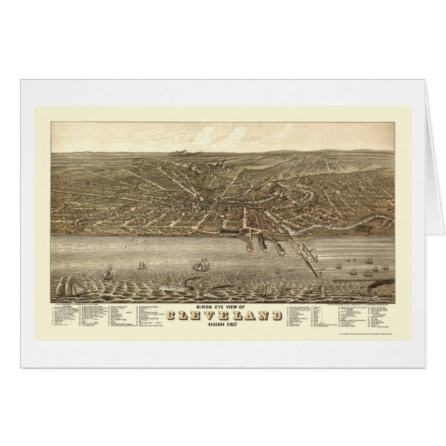 Mapa panorámico de Cleveland, OH - 1877 (Anverso (Horizontal))