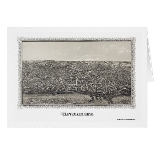 Mapa panorámico de Cleveland, OH - 1887 (Anverso (Horizontal))