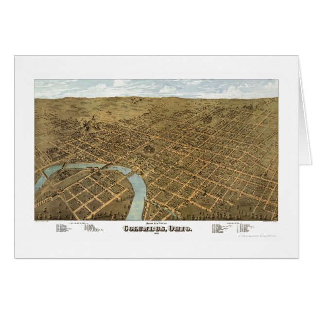 Mapa panorámico de Columbus, OH - 1872 (Anverso (Horizontal))