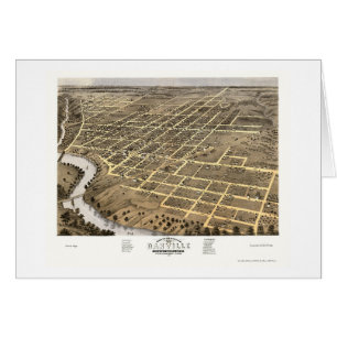 Mapa panorámico de Danville, IL - 1869