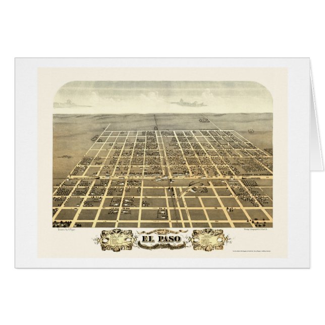 Mapa panorámico de El Paso, IL - 1869 (Anverso (Horizontal))