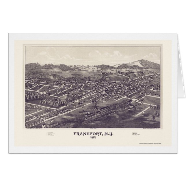 Mapa panorámico de Frankfort, Nueva York - 1887 (Anverso (Horizontal))