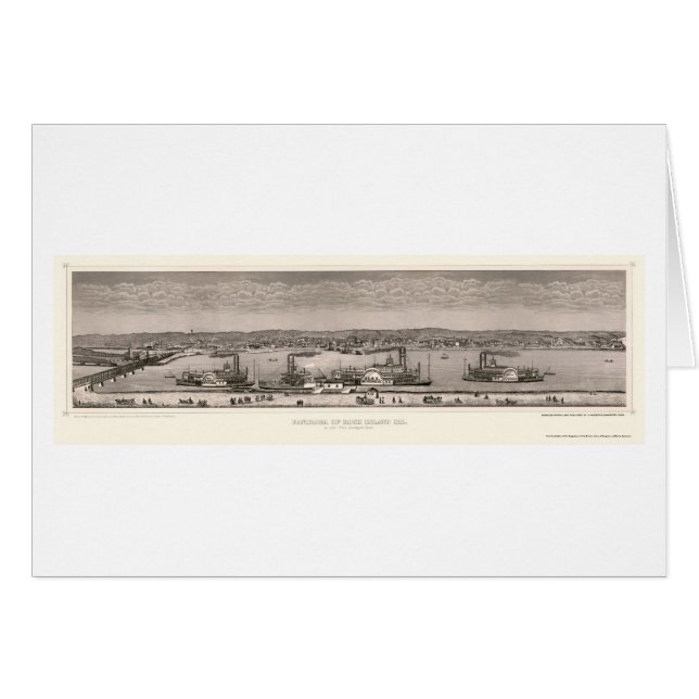 Mapa panorámico de la isla de la roca, IL - 1874 (Anverso (Horizontal))