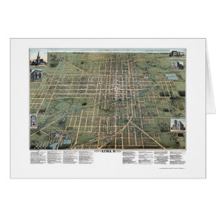 Mapa panorámico de Lima, OH - 1892