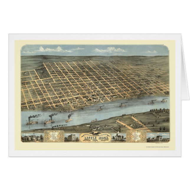 Mapa panorámico de Little Rock, Arkansas - 1871 (Anverso (Horizontal))