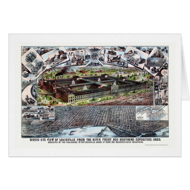 Mapa panorámico de Louisville, KY - 1883 (Anverso (Horizontal))
