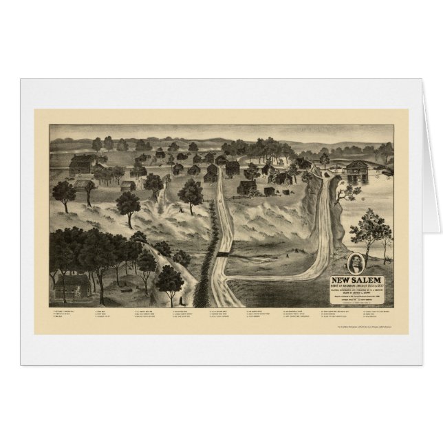 Mapa panorámico de nueva Salem, IL - 1837 (Anverso (Horizontal))