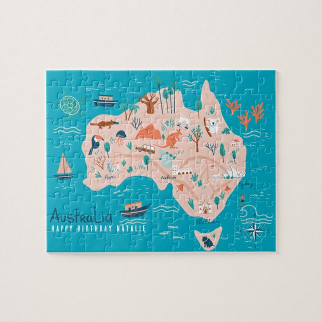 Mapa personalizado de Australia rompecabezas para  (Horizontal)