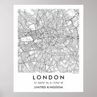 Mapa personalizado de la ciudad de Londres Arte de