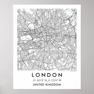 Mapa personalizado de la ciudad de Londres Arte de