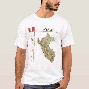 Mapa peruano + bandera + título camiseta