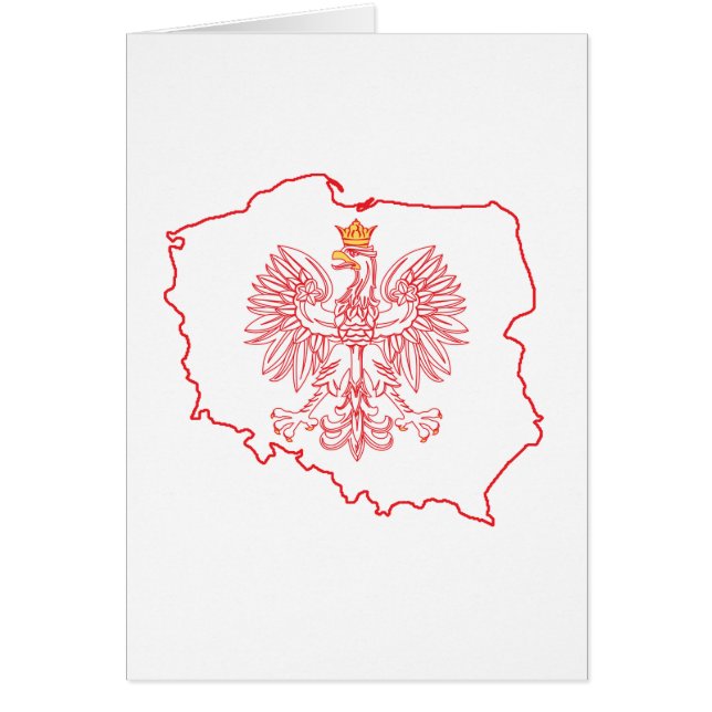Mapa polaco rojo con águila (Frente)