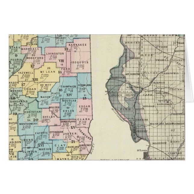 Mapa político de Illinois (Anverso (Horizontal))