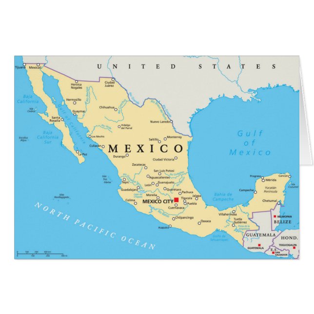 Mapa político de México (Anverso (Horizontal))
