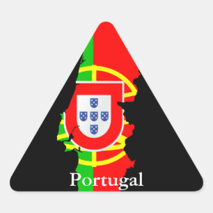 mapa portugal y bandera - pegatina