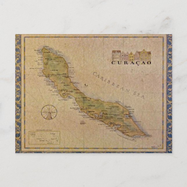 Mapa postal de Curacao (Anverso)