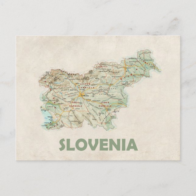 Mapa postal de Eslovenia (Anverso)