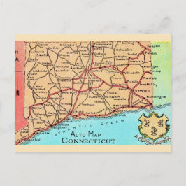 Mapa postal del automóvil de Connecticut