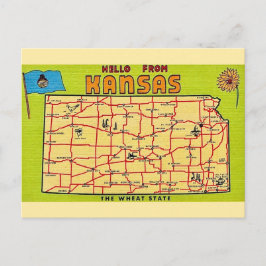 Mapa postal del estado de Kansas