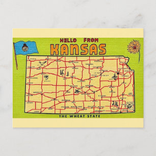 Mapa postal del estado de Kansas