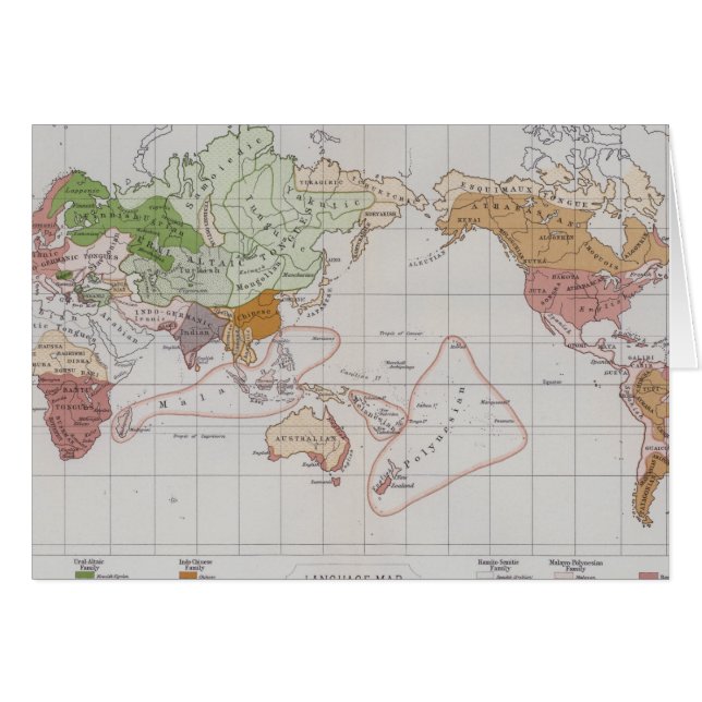 Mapa que muestra las idiomas del mundo (Anverso (Horizontal))